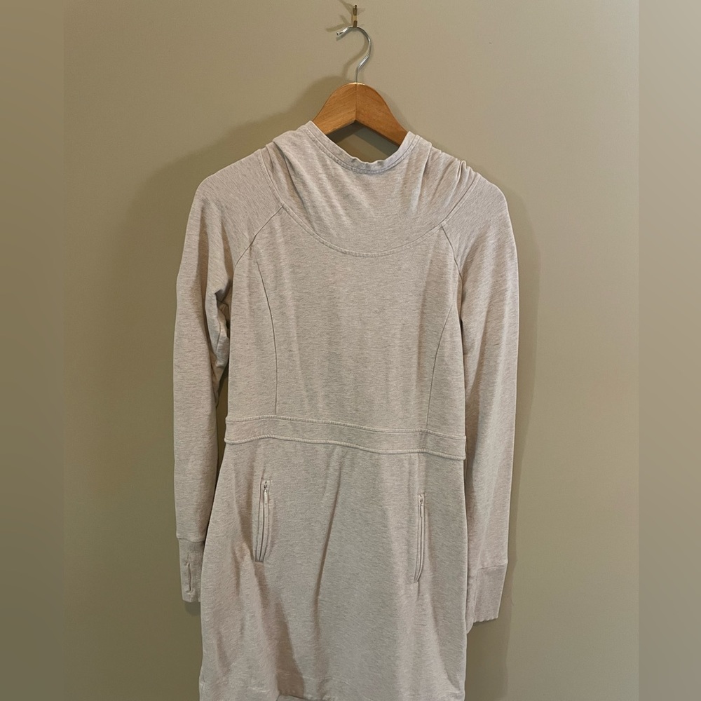 ATHLETA Women’s hoodie sweatshirt dress, sz M, oatmeal heather